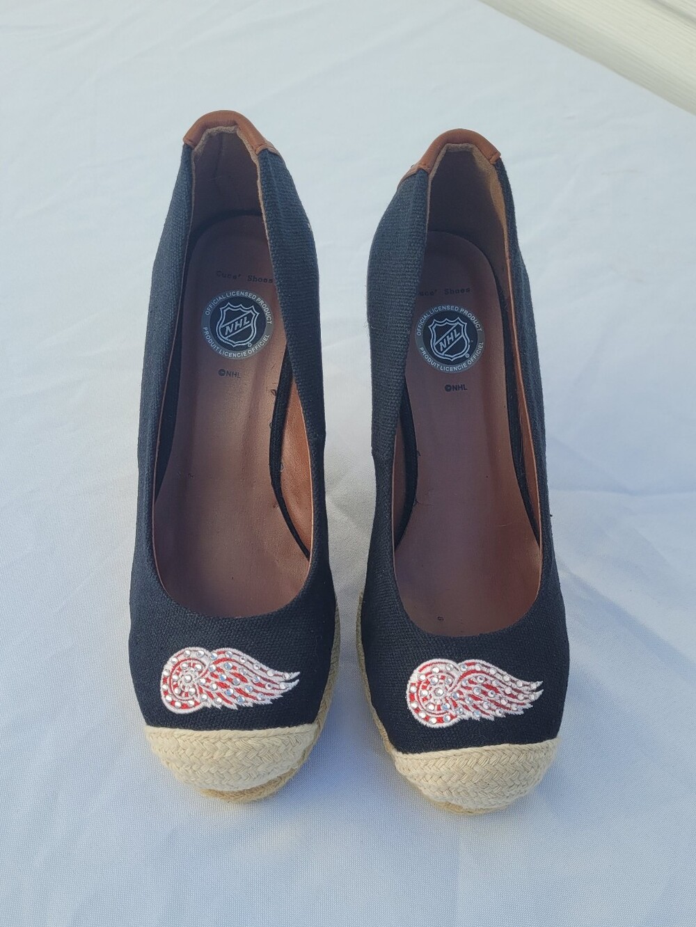 Detroit Red Wings Jeweled Wedge Heels